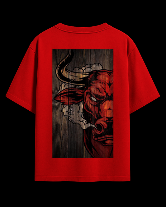 Inferno Bull – Oversized Tee (Back Graphic)